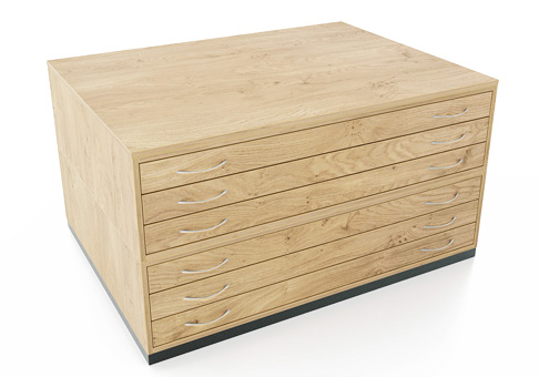 Traditional wooden plan chest
